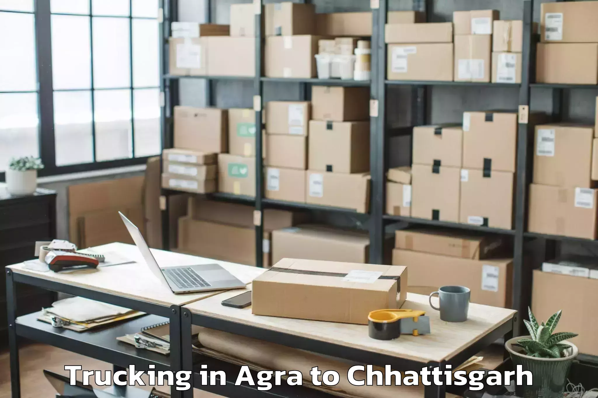 Leading Agra to Gharghoda Trucking Provider